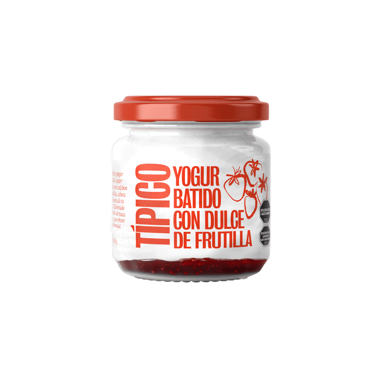 Típico Yogur Batido con Dulce de Frutilla